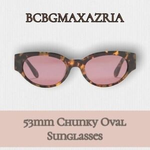 BCBGMAXAZRIA 53Mm Blonde Demi Chunky Oval Sunglasses NWT
